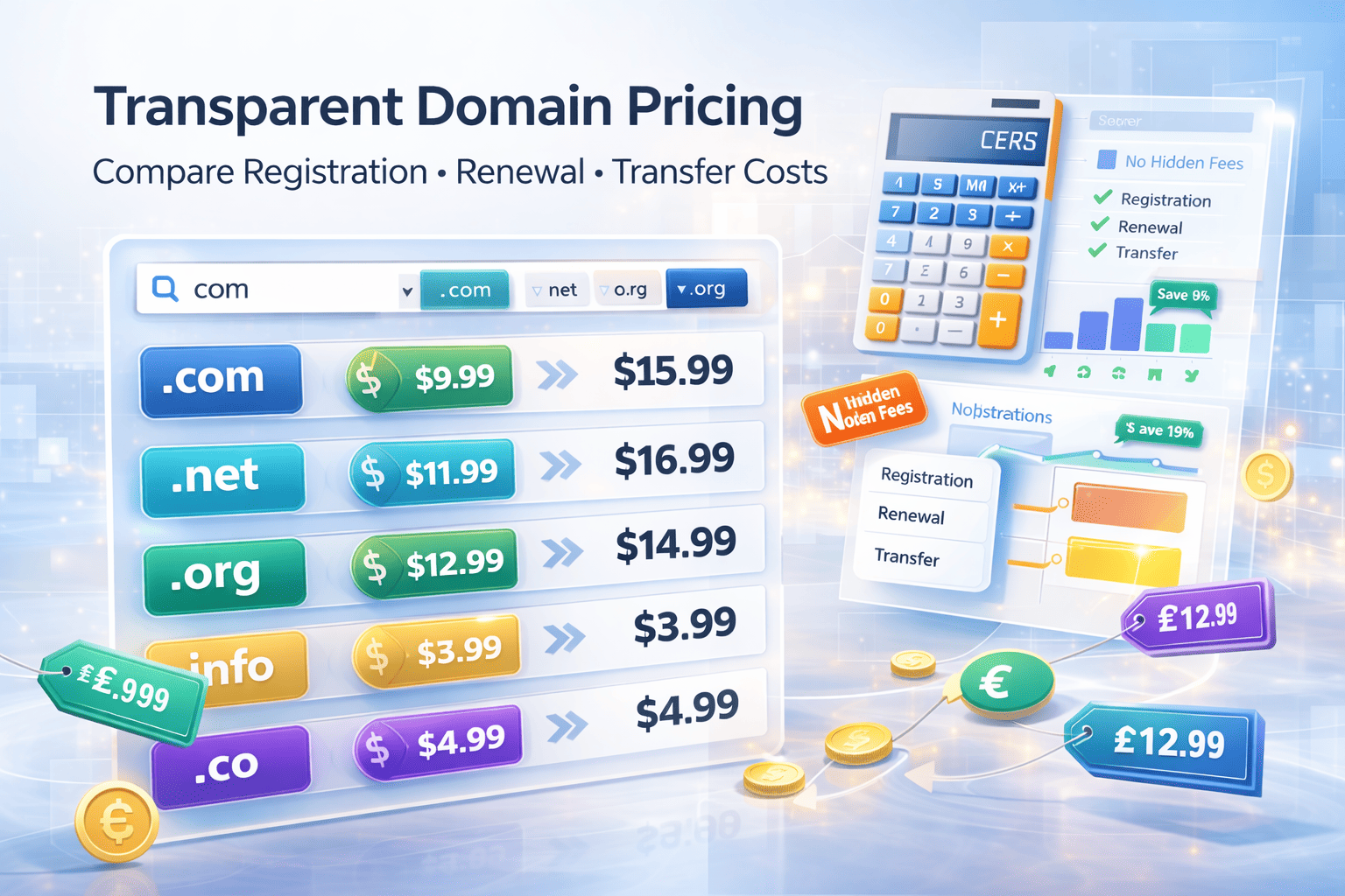Domain Cost Domain Price – Registration, Renewal & Transfer Costs