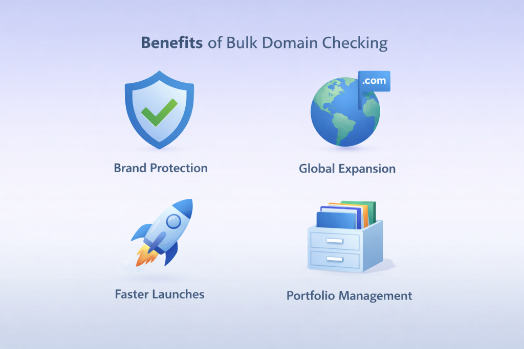 benefits of using bulk domain checker for businesses including brand protection and global domain strategy