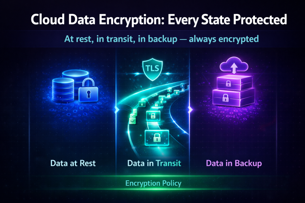 cloud data encryption at rest and in transit diagram
