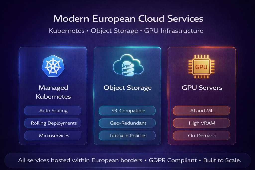 european cloud services kubernetes object storage gpu infrastructure
