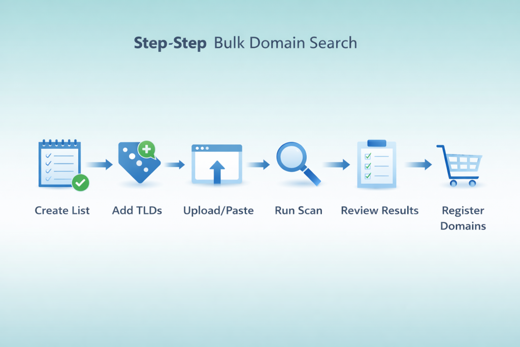 step by step process to check domain availability in bulk using a domain checker tool