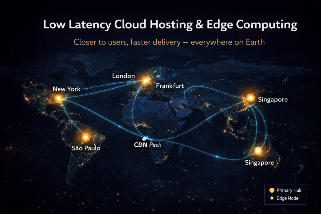low latency cloud hosting edge computing network delivery