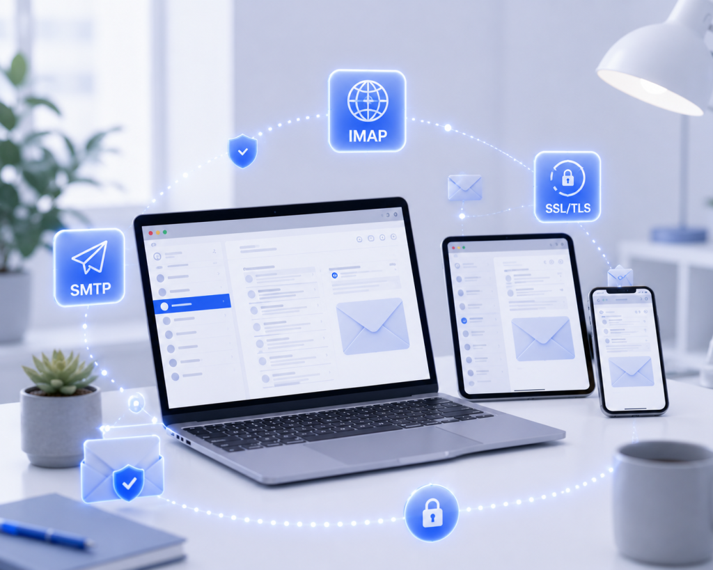 Configuring IMAP SMTP and SSL settings for secure cPanel email clients.